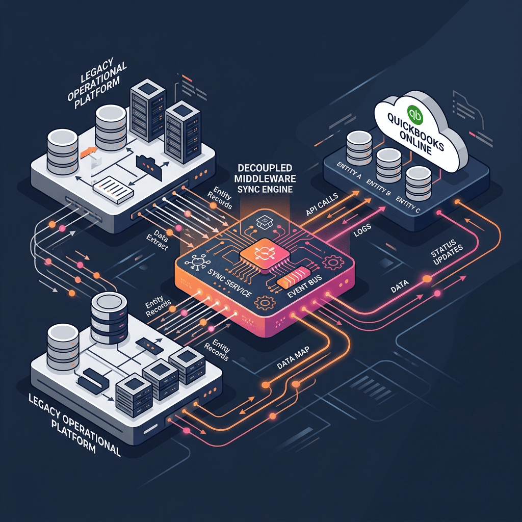 BSP Technologies QuickBooks integration middleware layer diagram