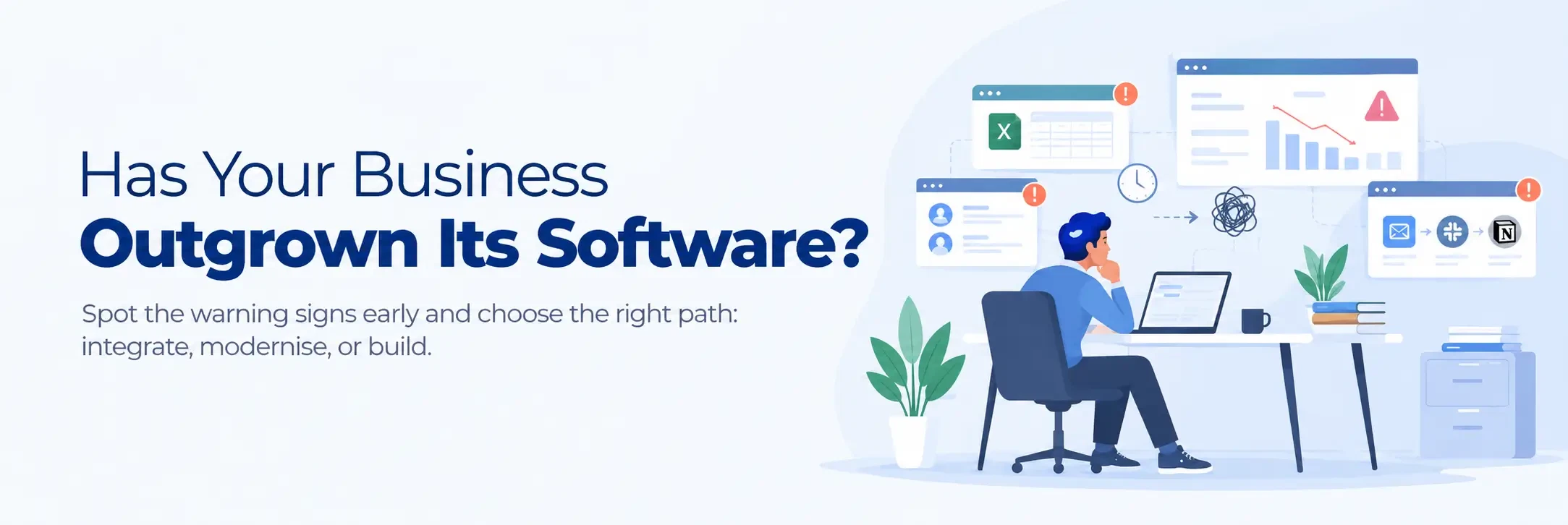 Business professionals reviewing software systems to support business growth